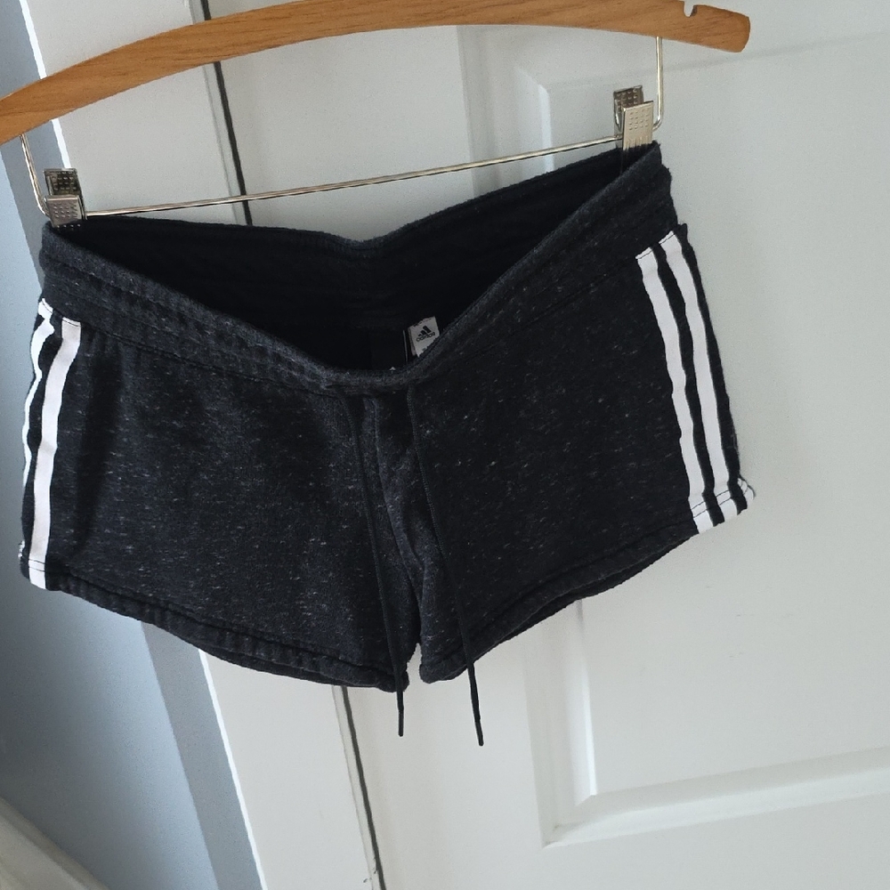 Adidas Charcoal/black Shorts with White Stripes